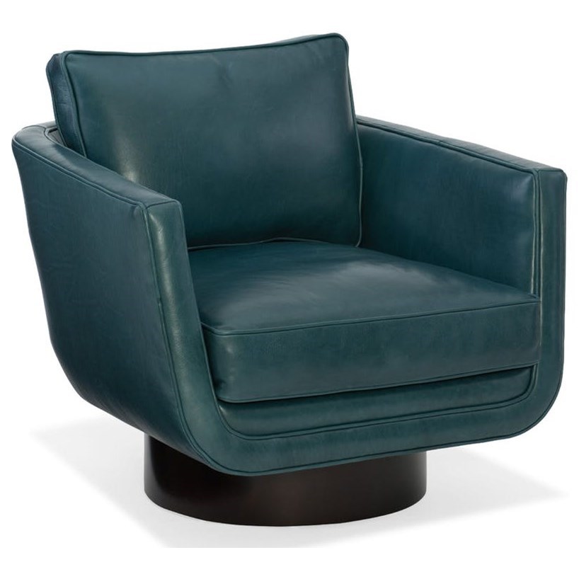Bradington Young Sheldon 326 25SW Modern Swivel Chair with Wood